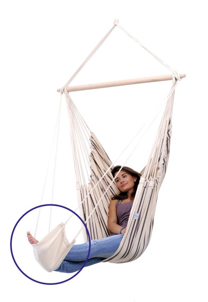 The AMAZONAS hanging chair footrest for comfortably putting your feet up