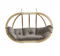 SET: Hängesessel Globo Royal Chair + Gestell Globo Royal Stand taupe